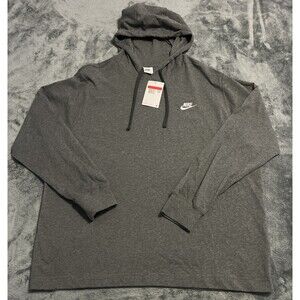 Large Nike Cotton Club Hoodie Lightweight Grey BV2749-071 Mens